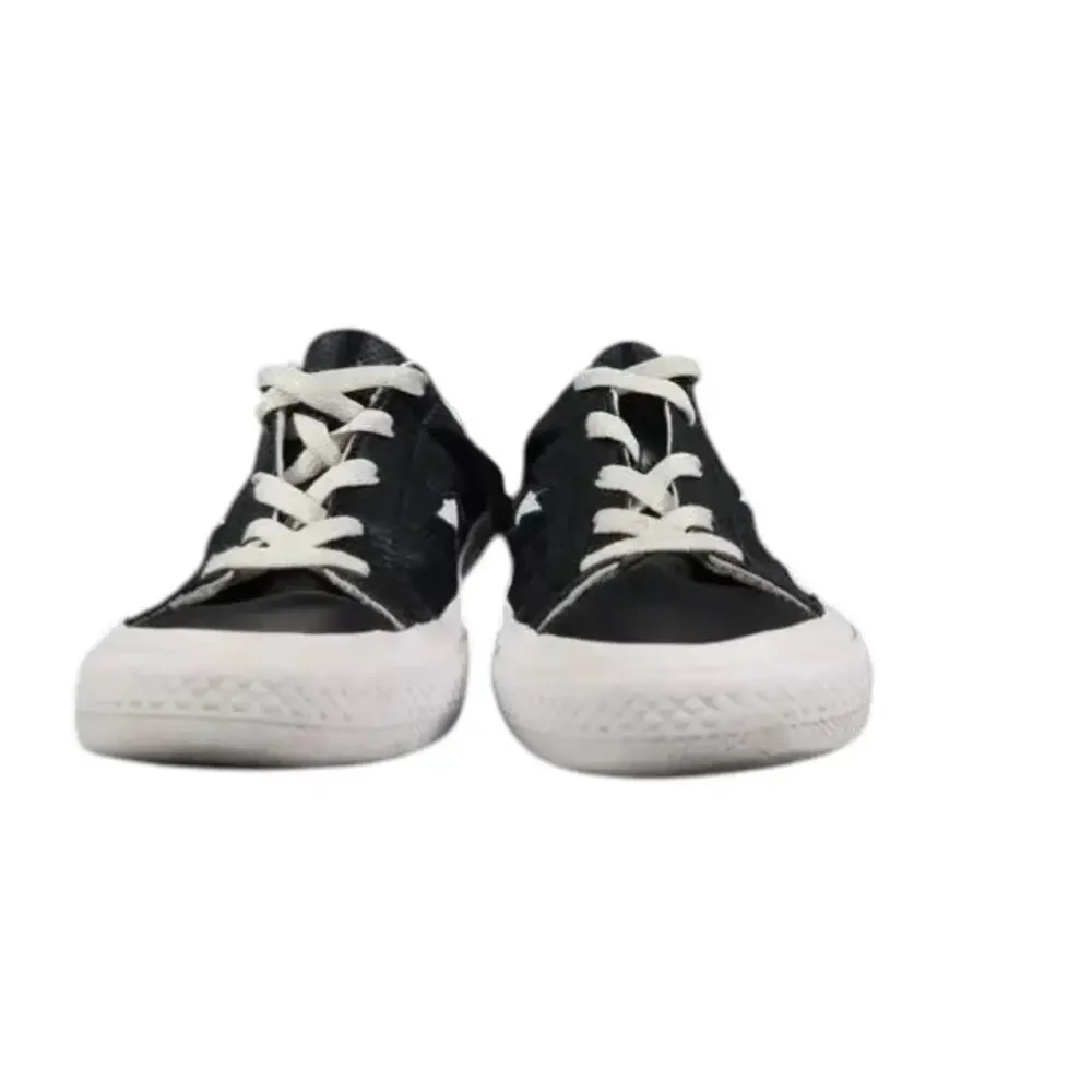 Converse Shoes Kids 3 Sneakers One Star Ox Junior Black Leather Trainer Lace Up